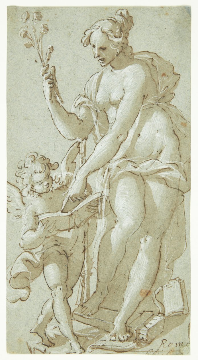 Venus enseña a Amor, que lee un libro de Giovanni Battista Rovere