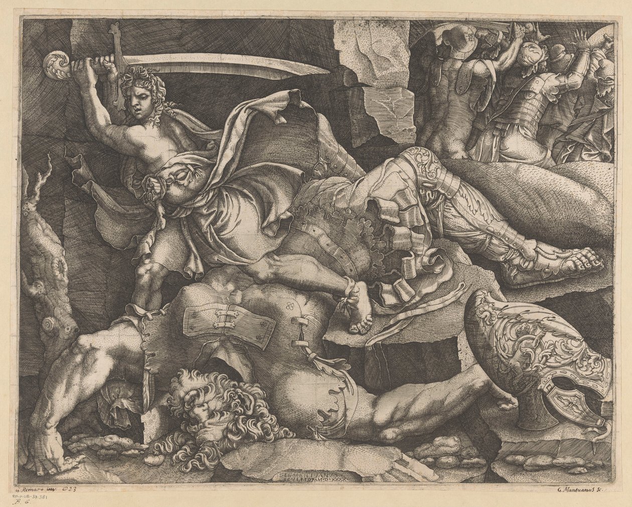David decapita a Goliat de Giovanni Battista Scultori