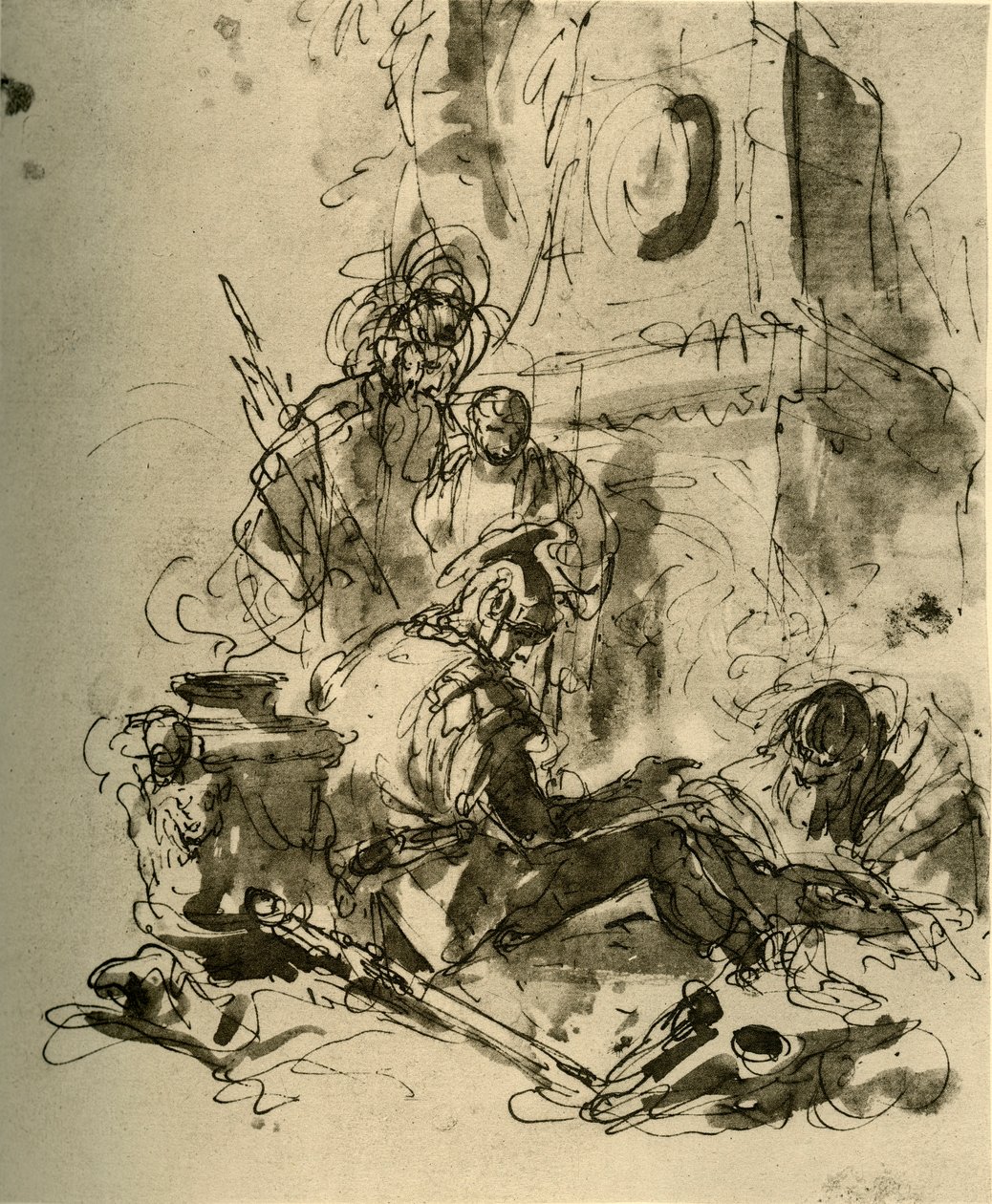 Un soldado sentado, mediados del siglo XVIII, 1928 de Giovanni Battista Tiepolo