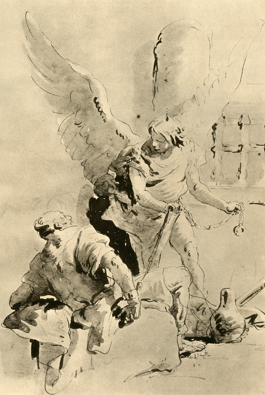 Un ángel aparece al apóstol Pedro en prisión de Giovanni Battista Tiepolo