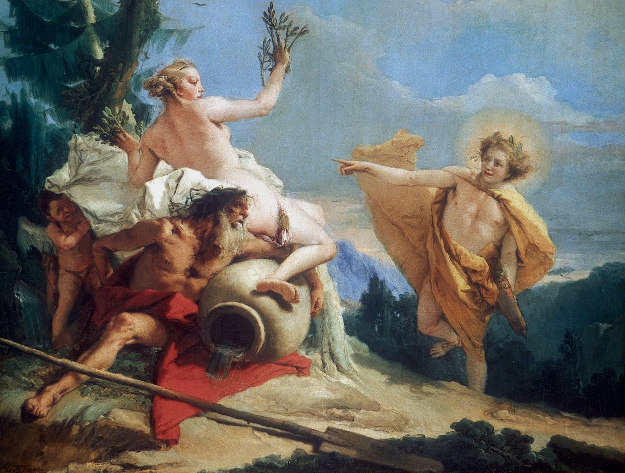 Apolo persiguiendo a Dafne, c1755-1760 de Giovanni Battista Tiepolo