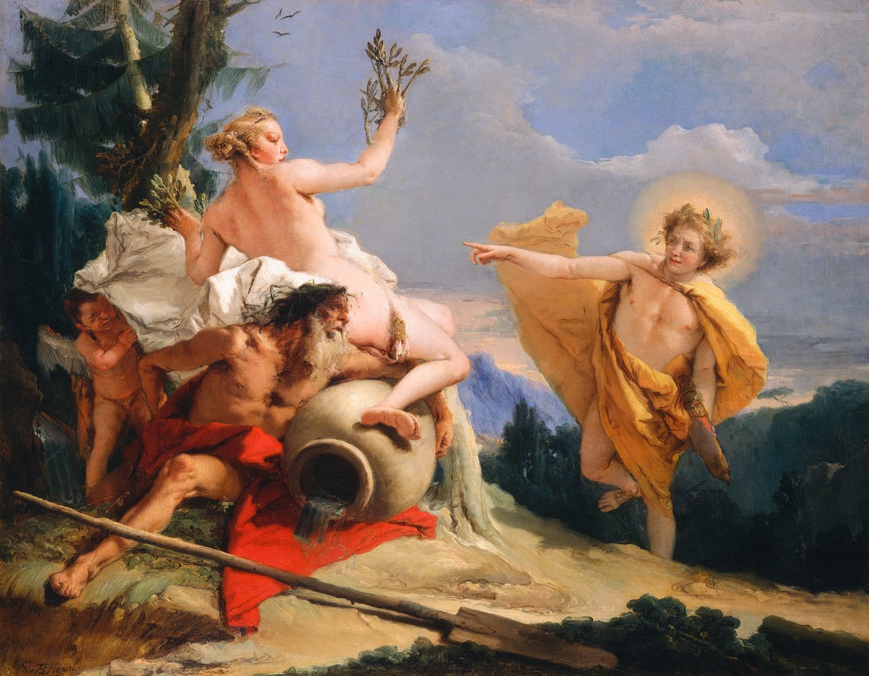 Apolo persiguiendo a Dafne de Giovanni Battista Tiepolo
