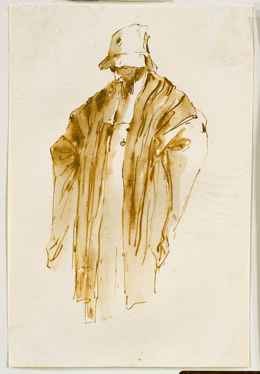 Bärtiger Mann, der nach links unten schaut de Giovanni Battista Tiepolo