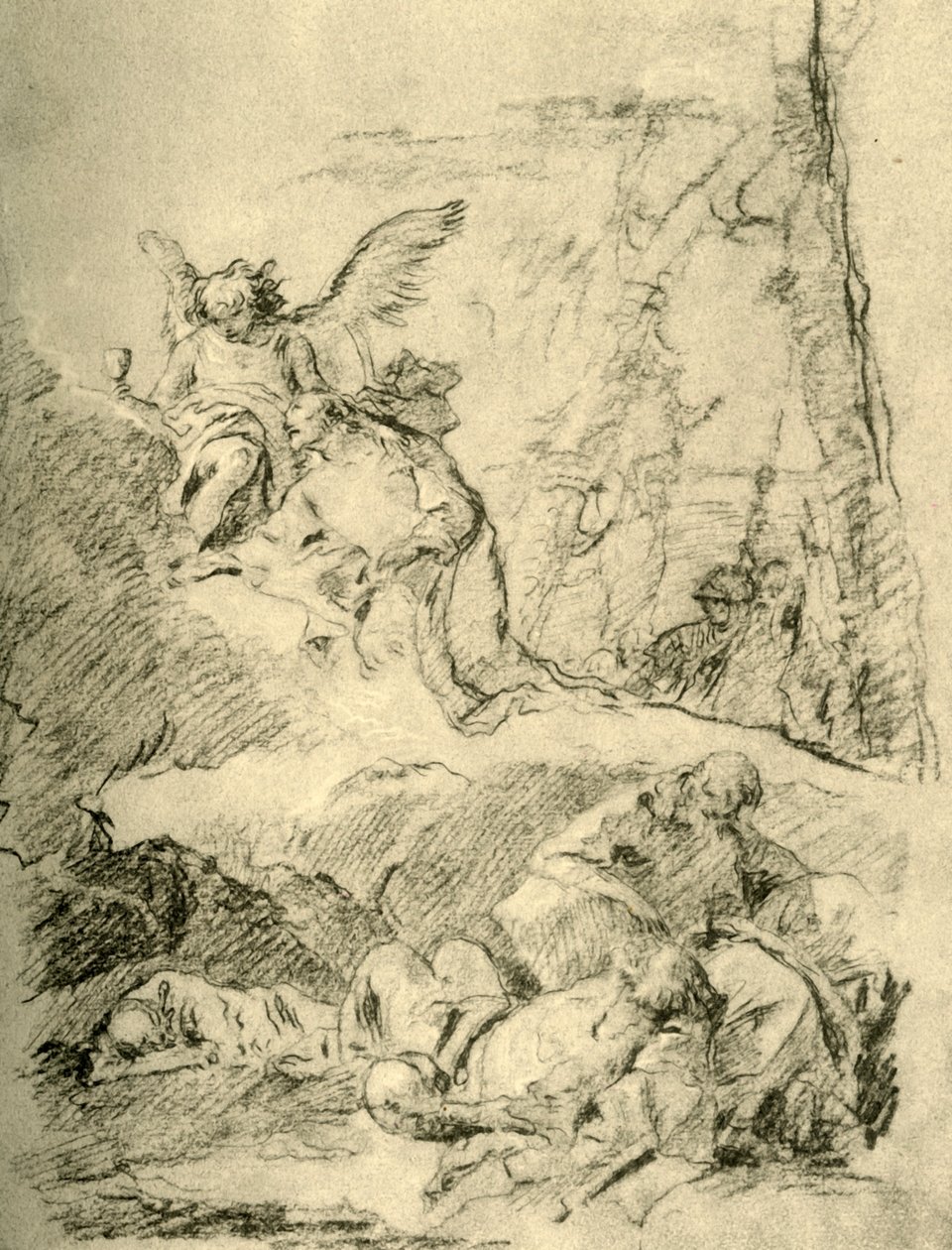 Cristo en el Monte de los Olivos, mediados del siglo XVIII, 1928 de Giovanni Battista Tiepolo
