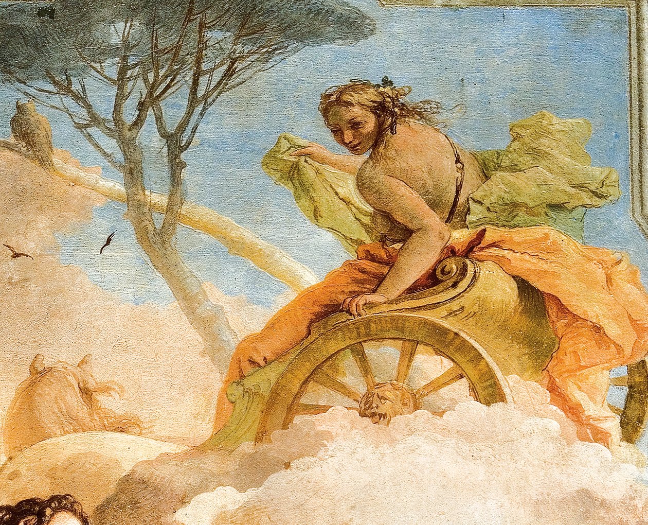 (detalle) Armida, de Armida secuestrando al durmiente Rinaldo, de la Sala de Jerusalén Liberada en la Palazzina, 1757 de Giovanni Battista Tiepolo