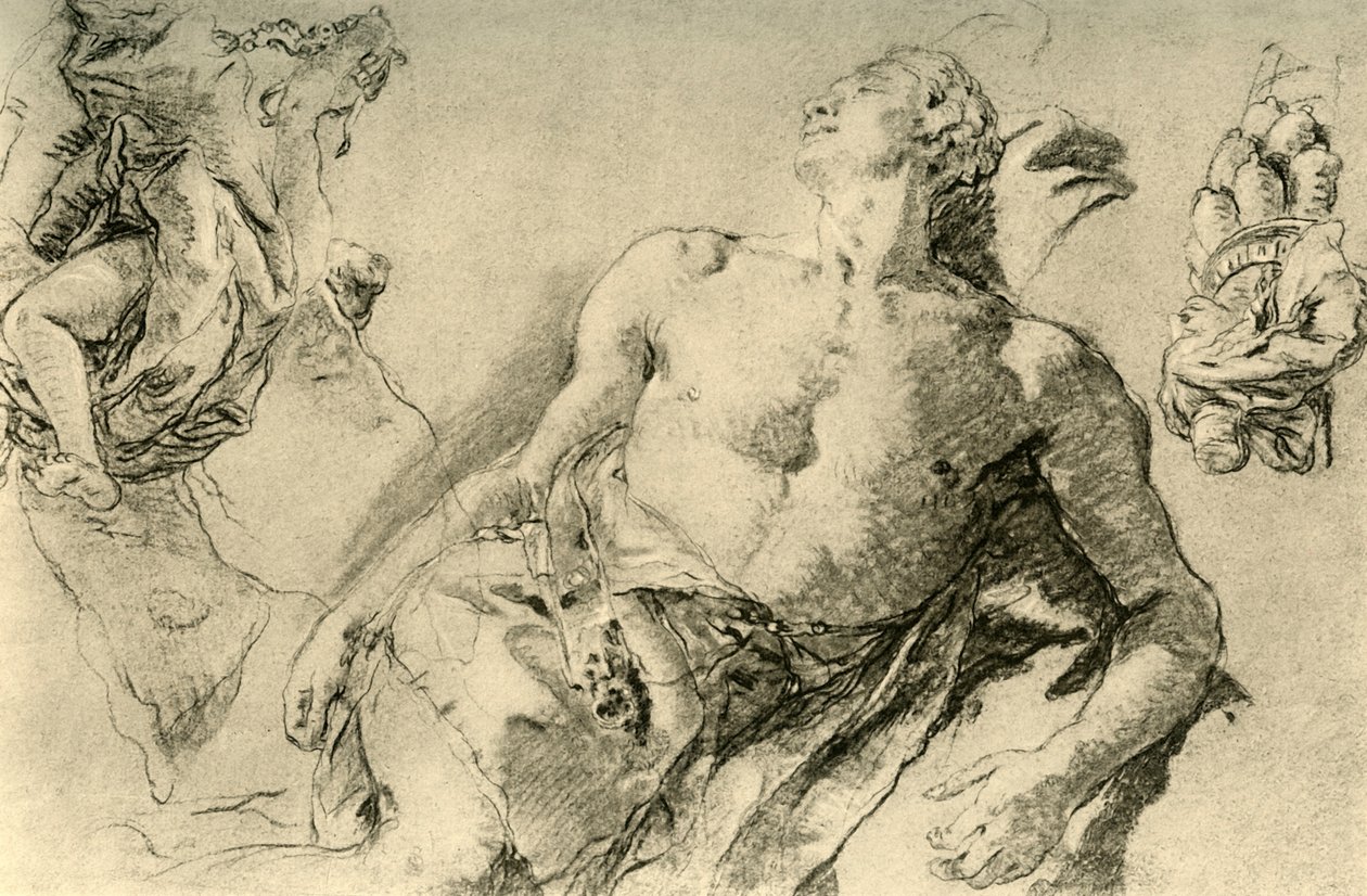 Estudio de detalle para el Jacinto en Bückeburg (detalle) de Giovanni Battista Tiepolo