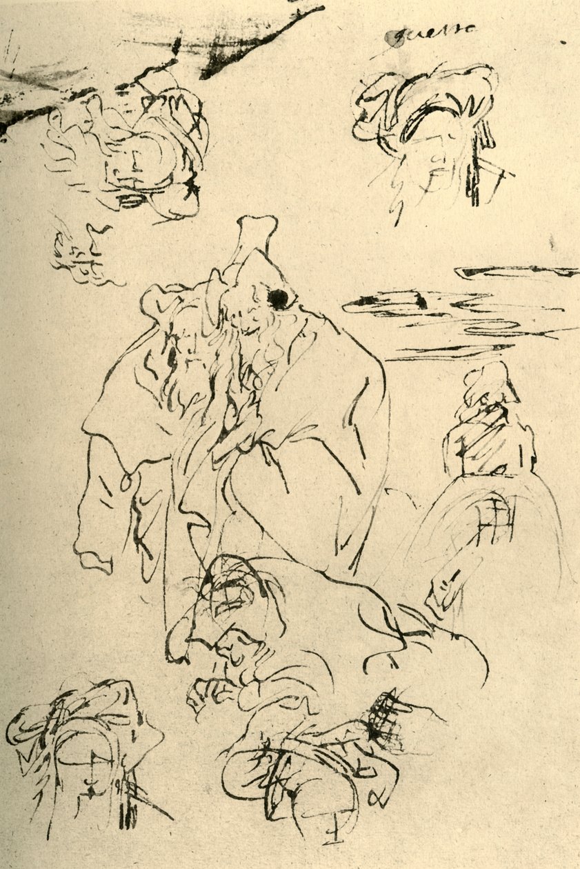 Figuras y cabezas de orientales, mediados del siglo XVIII, 1928 de Giovanni Battista Tiepolo