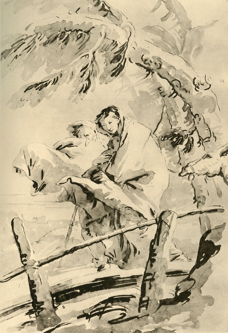 Huida a Egipto, antes de 1752, 1928 de Giovanni Battista Tiepolo