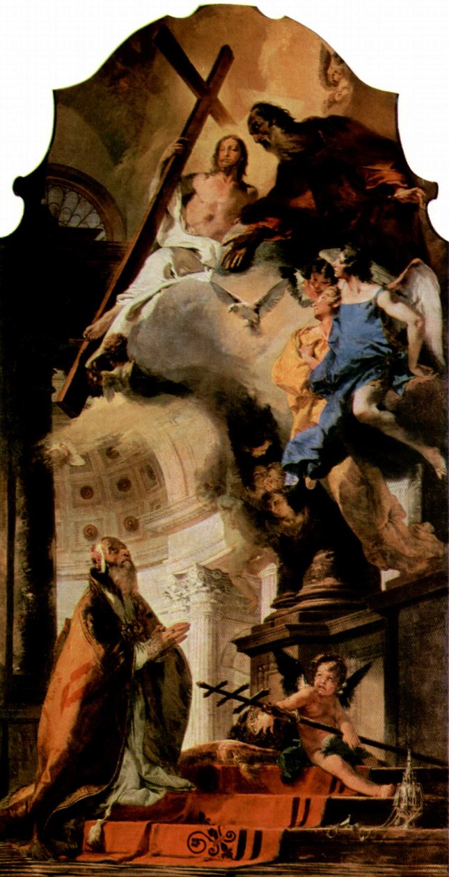 Alemán: La veneración de la Trinidad por San Clemente Papa San Clemente Adorando a la Trinidad de Giovanni Battista Tiepolo