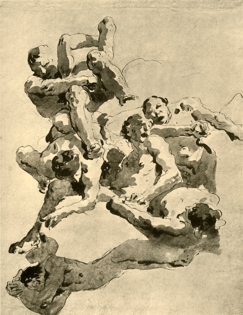 Gigantes luchando, mediados del siglo XVIII de Giovanni Battista Tiepolo
