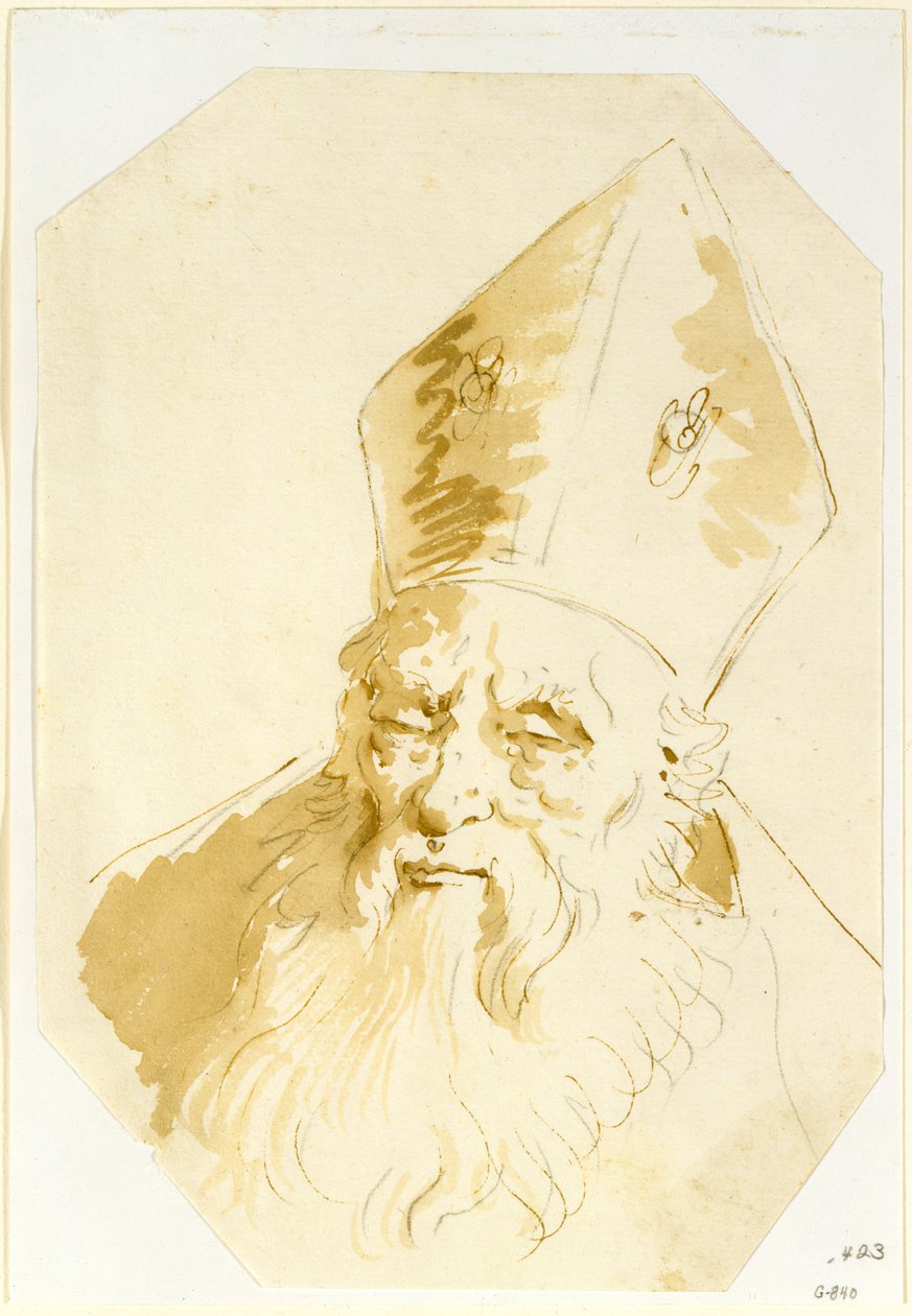 Cabeza de un obispo de Giovanni Battista Tiepolo