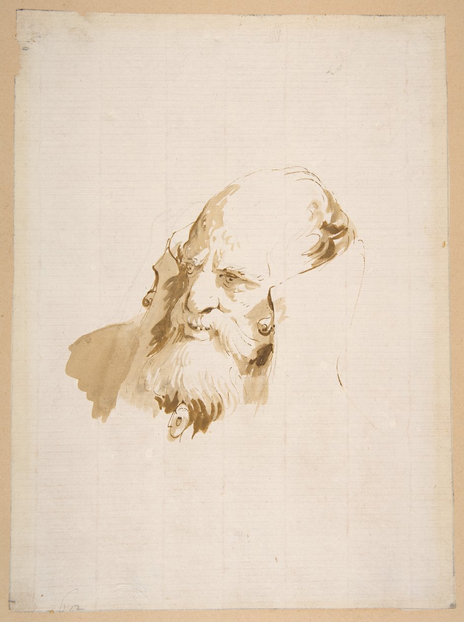 Cabeza de un hombre con cuello alto de Giovanni Battista Tiepolo