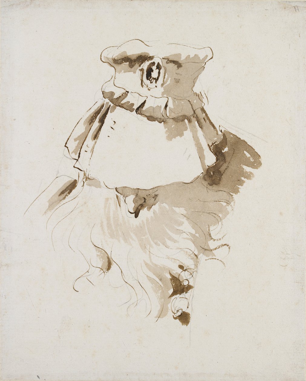 Cabeza de un hombre barbudo, mediados del siglo XVIII de Giovanni Battista Tiepolo