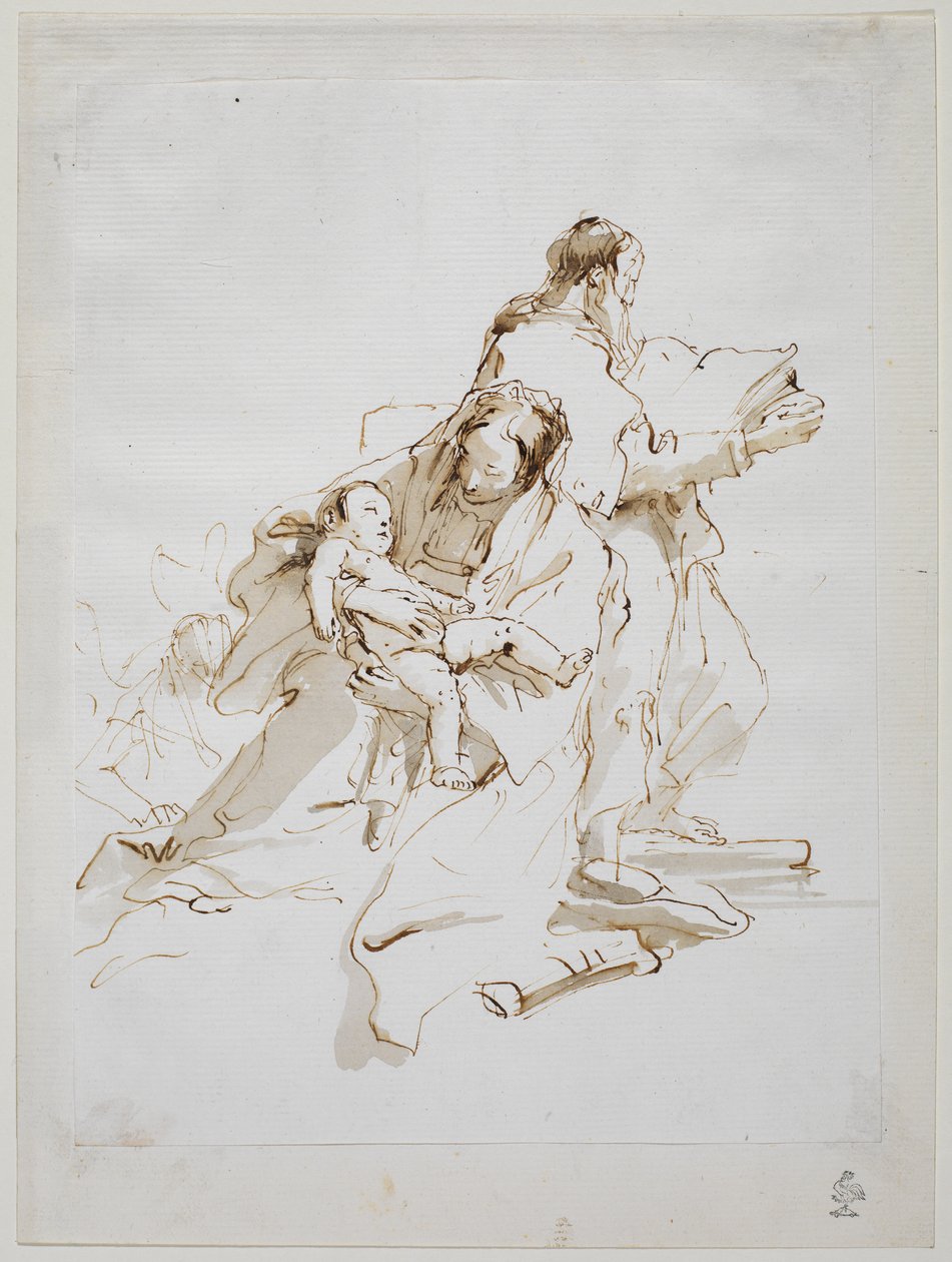 Sagrada Familia con San José leyendo, circa 1757 de Giovanni Battista Tiepolo