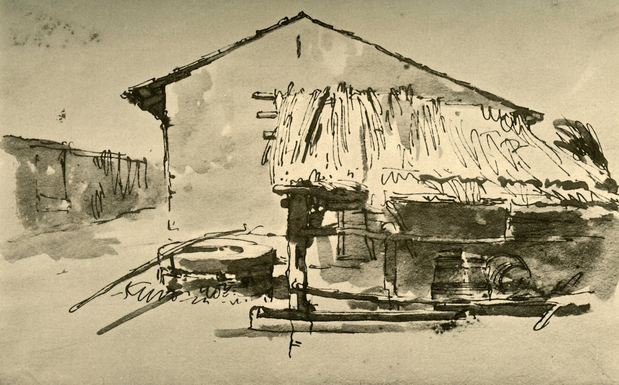 Interior de un corral, mediados del siglo XVIII de Giovanni Battista Tiepolo