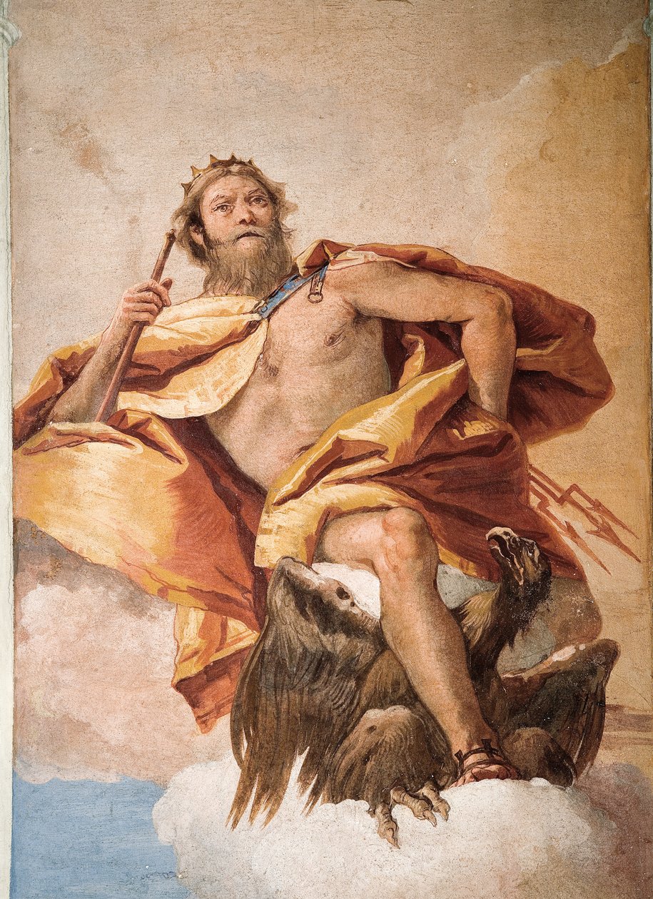 Júpiter el Tronador con Águila, de la Sala de las Deidades Olímpicas en la Foresteria (Casa de Huéspedes), 1757 de Giovanni Battista Tiepolo