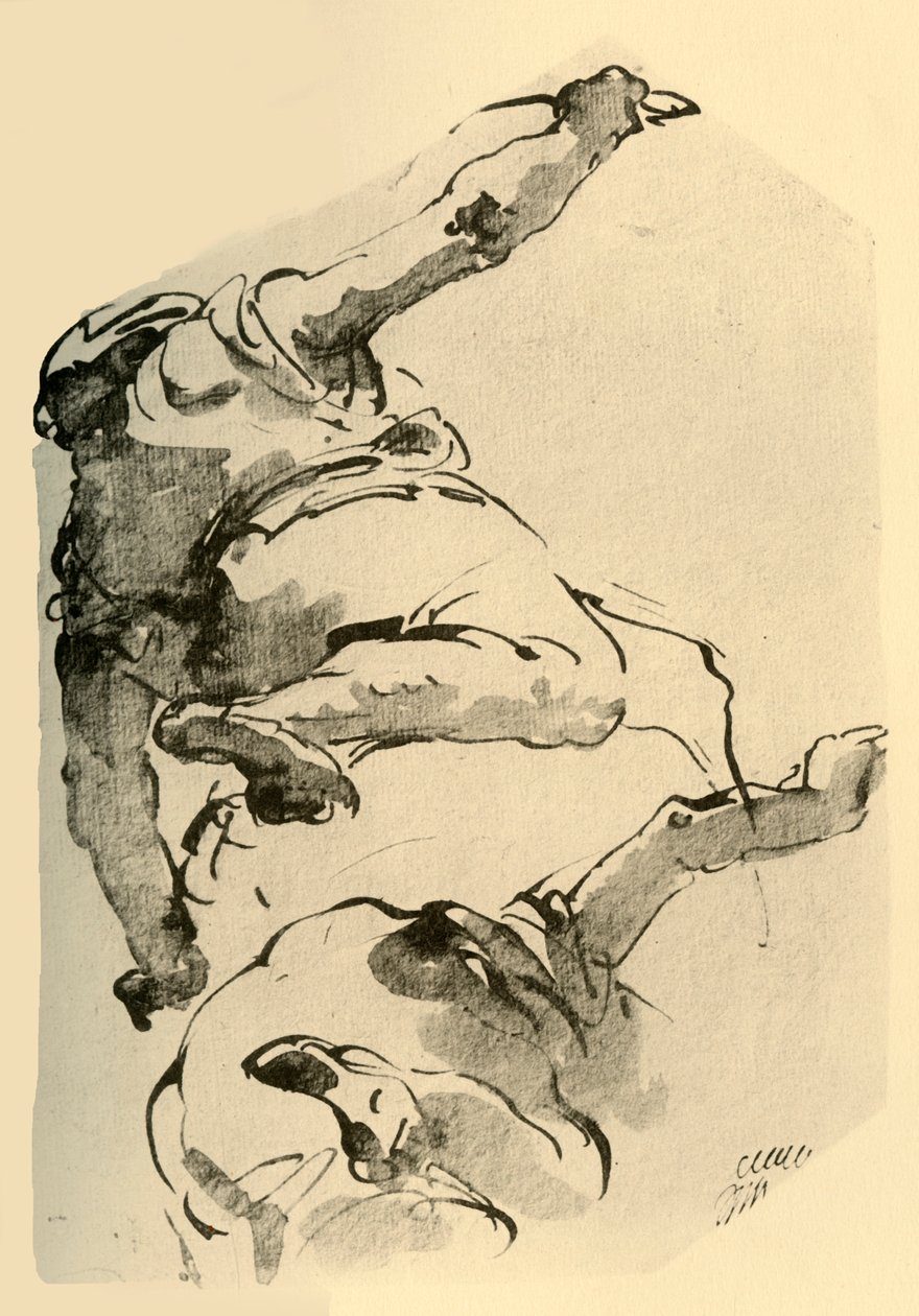 Figura arrodillada, vista desde atrás, 1743-1744, 1928 de Giovanni Battista Tiepolo