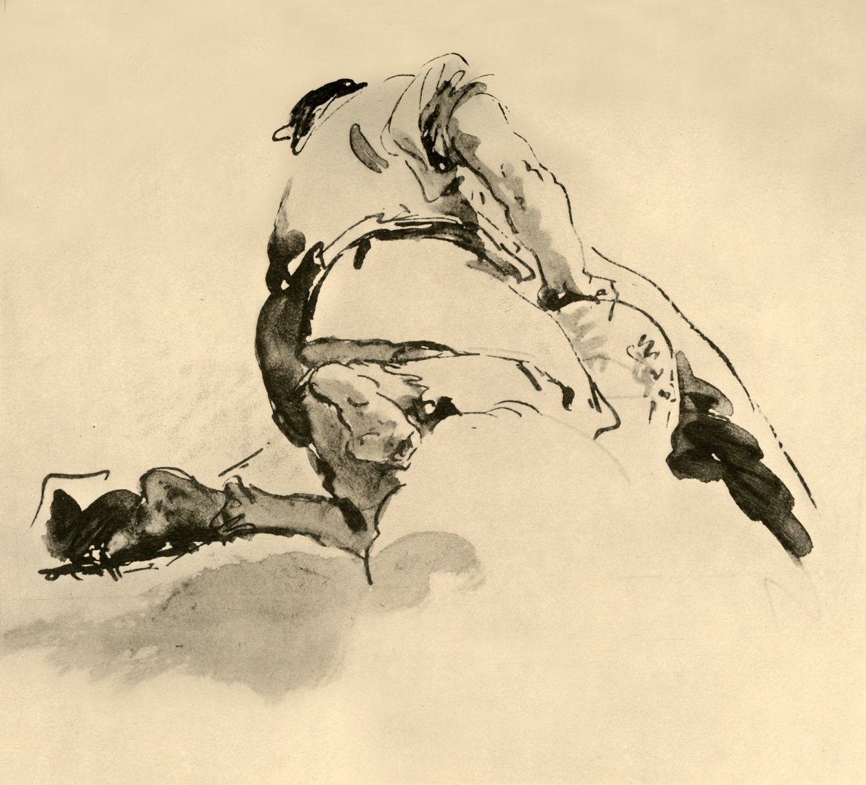 Figura Arrodillada vista desde atrás, mediados del siglo XVIII, 1928 de Giovanni Battista Tiepolo