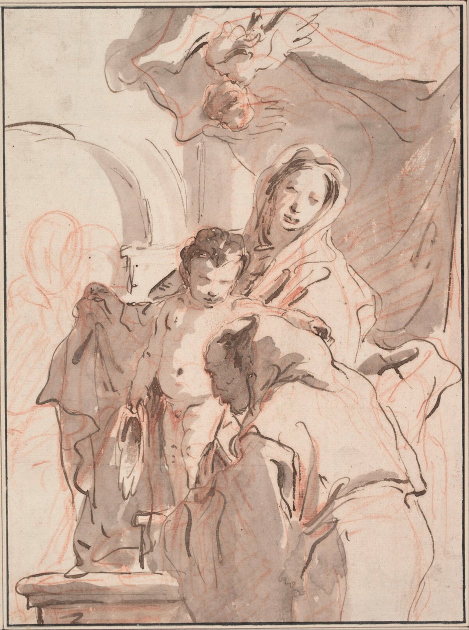 Virgen con el Niño y Santa de Giovanni Battista Tiepolo