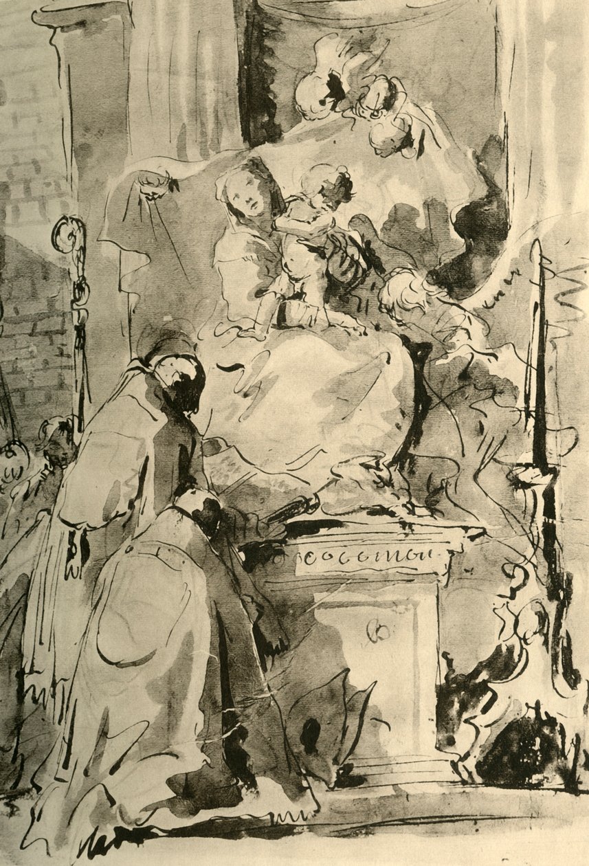 Madonna entronizada y dos obispos, mediados del siglo XVIII, 1928 de Giovanni Battista Tiepolo