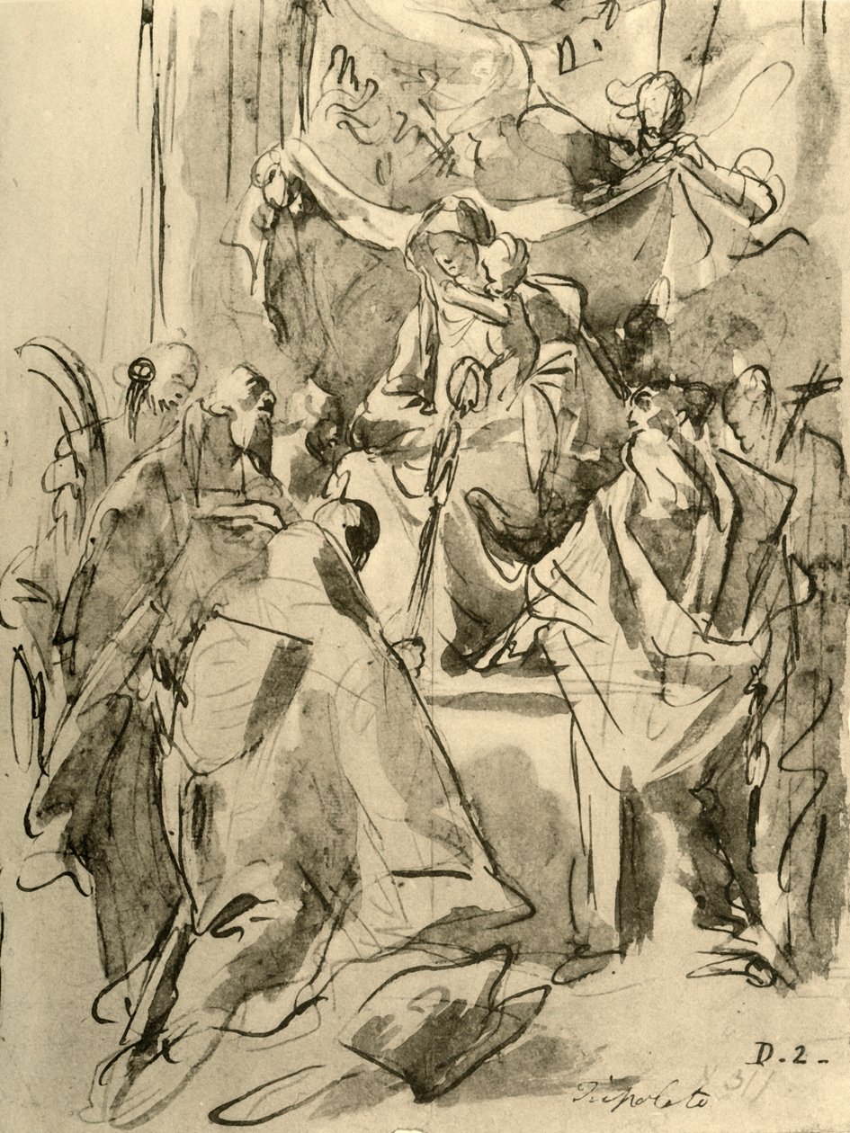 Madonna entronizada con santos, mediados del siglo XVIII de Giovanni Battista Tiepolo