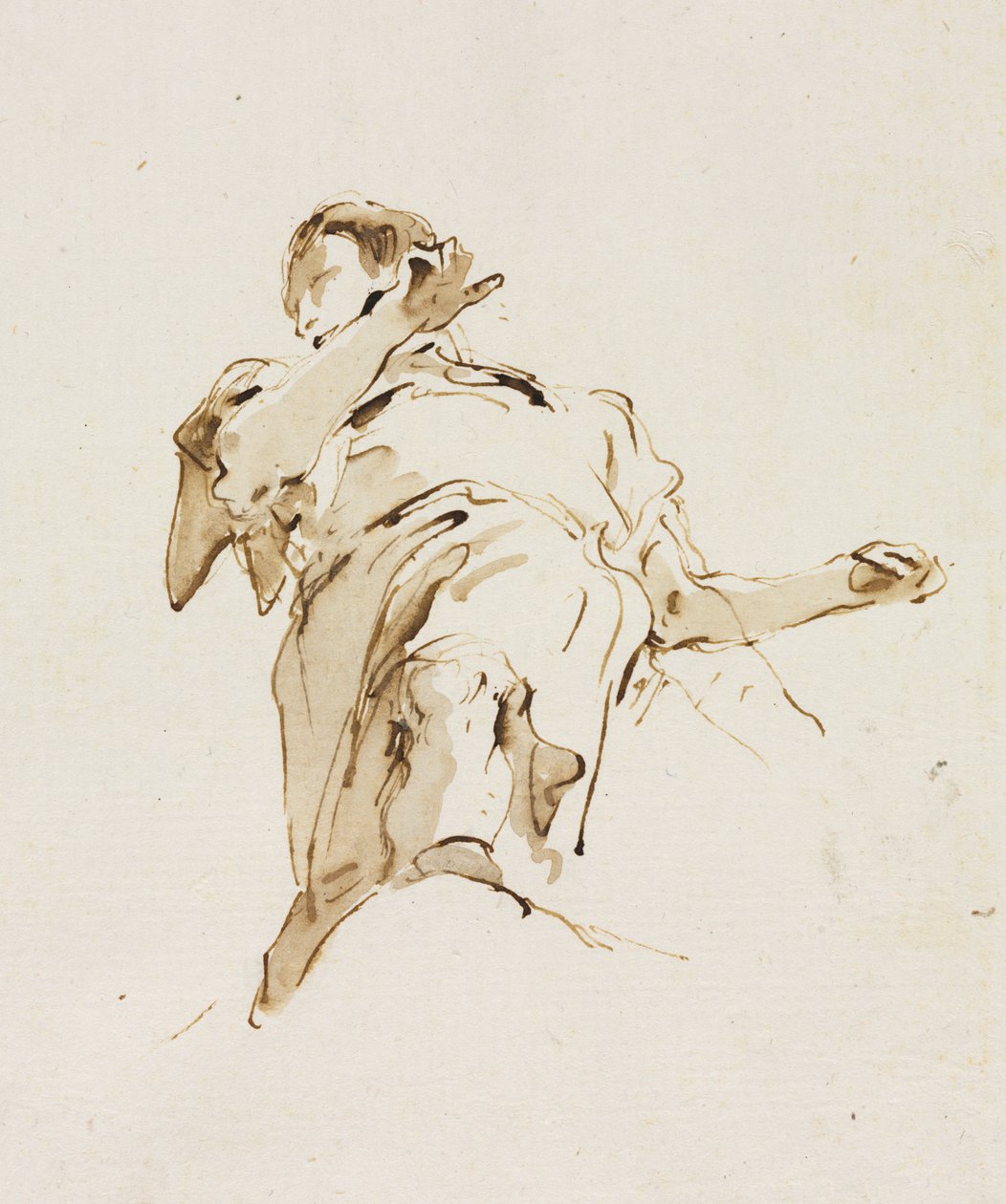 Figura masculina (?) vista desde abajo de Giovanni Battista Tiepolo
