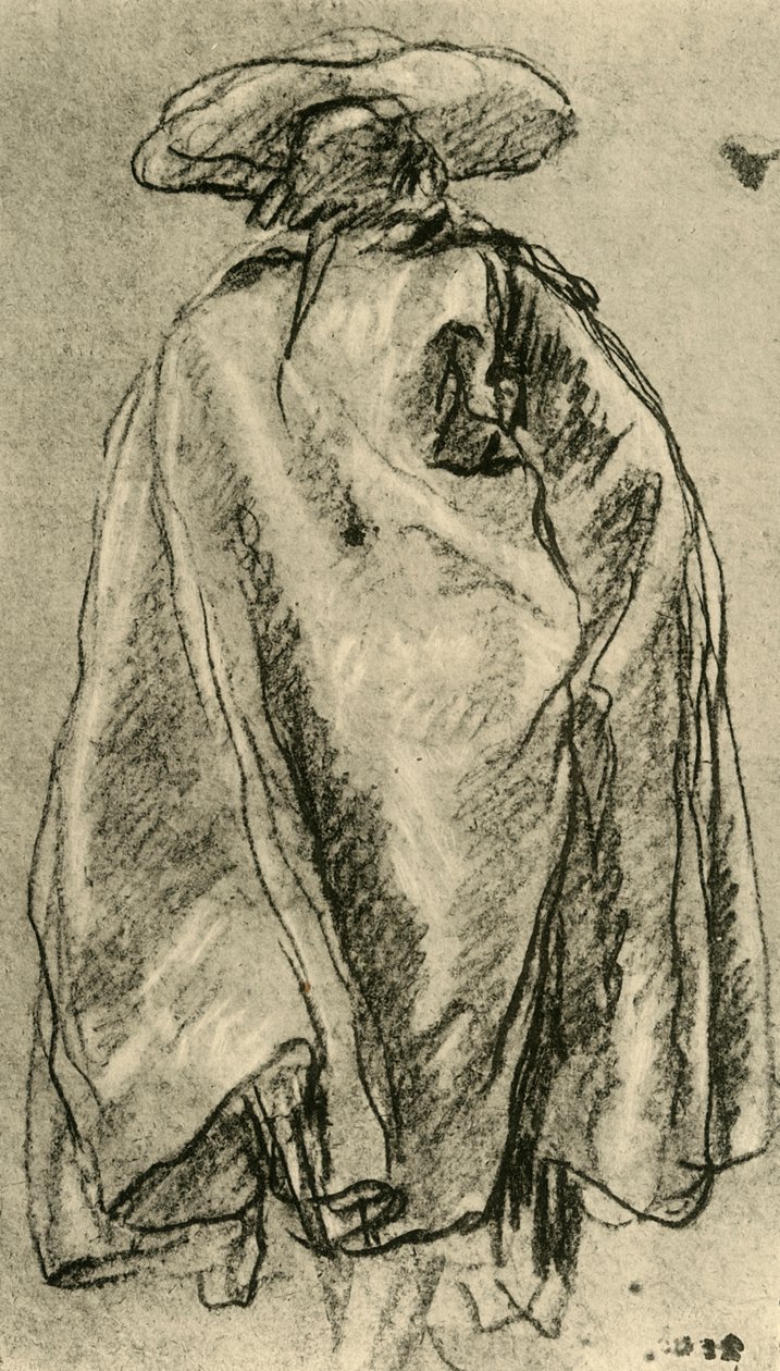 Hombre con una gran capa visto desde atrás, 1752, 1928 de Giovanni Battista Tiepolo