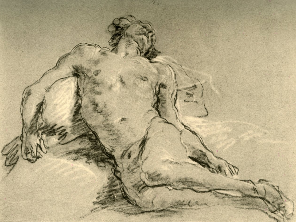Desnudo descansando, mediados del siglo XVIII, 1928 de Giovanni Battista Tiepolo