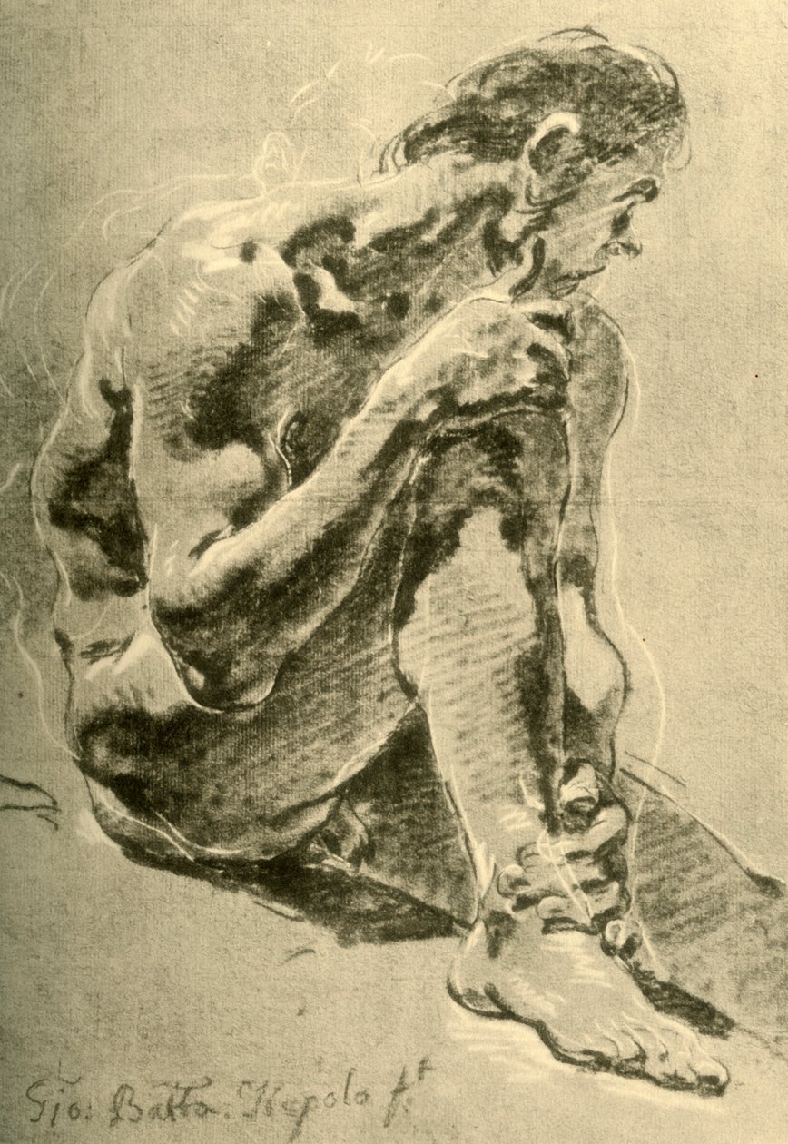 Desnudo sentado de Giovanni Battista Tiepolo