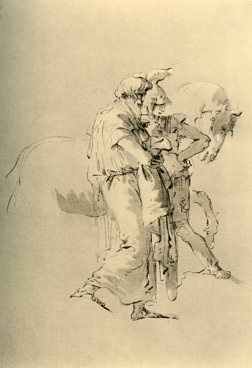 Viejo y joven soldado, mediados del siglo XVIII, 1928 de Giovanni Battista Tiepolo