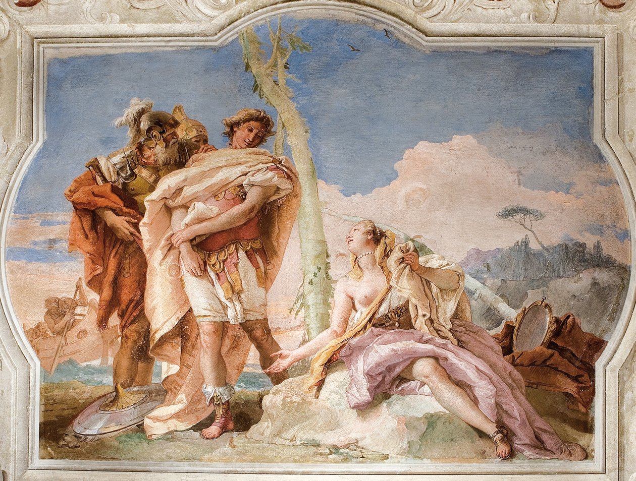 Rinaldo abandonando a Armida, de la Sala de Jerusalén Liberada en la Palazzina, 1757 de Giovanni Battista Tiepolo
