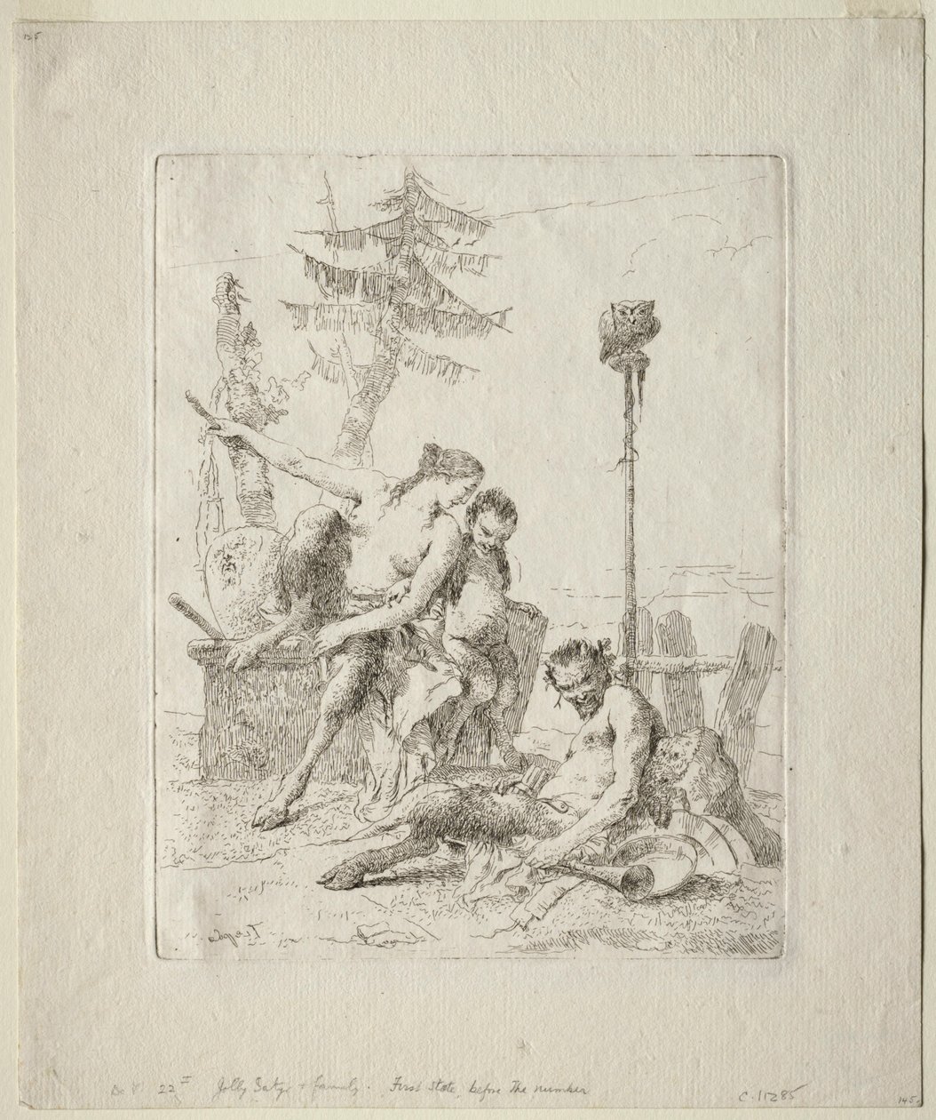 Scherzi di Fantasia: El sátiro feliz y su familia de Giovanni Battista Tiepolo