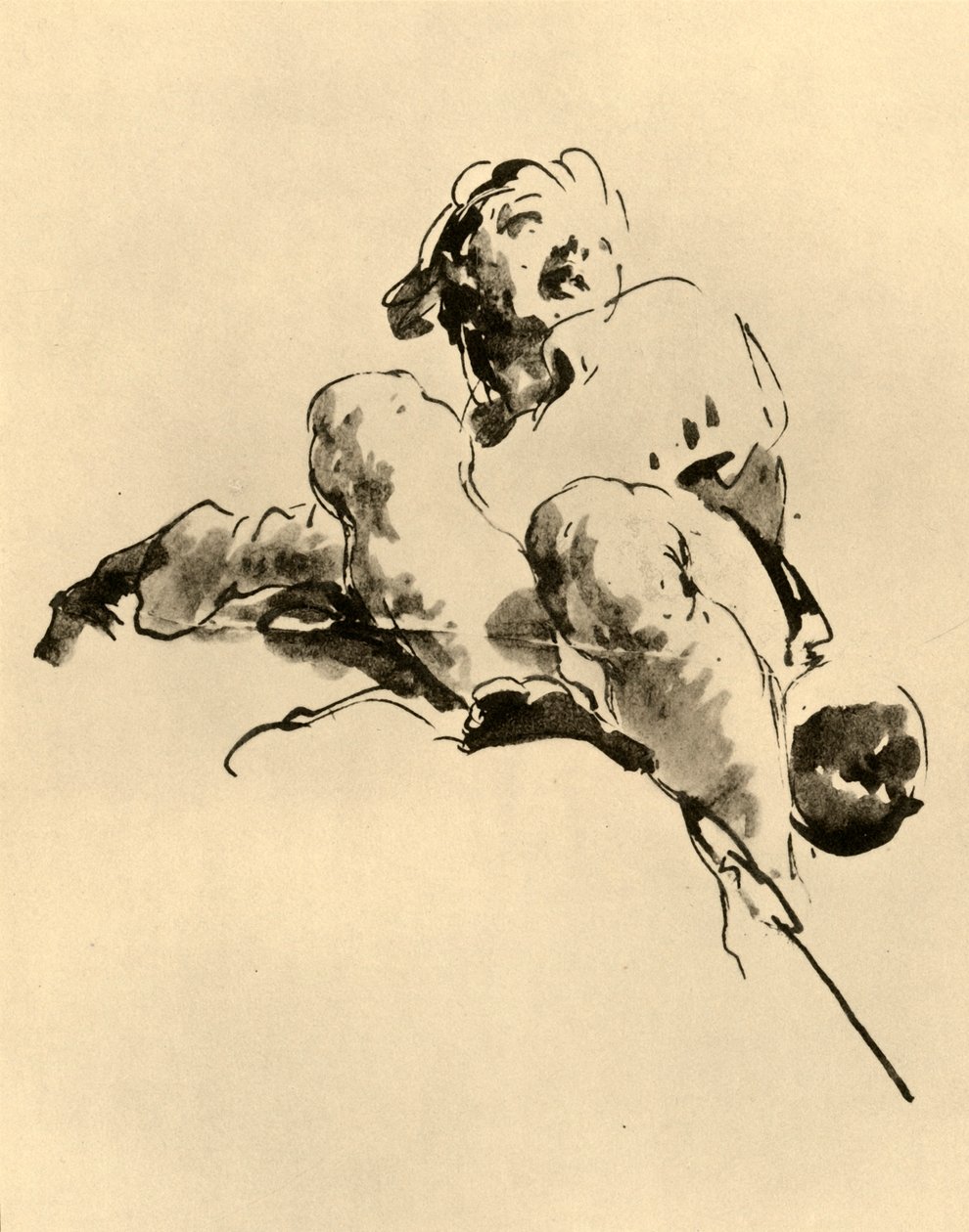 Joven en cuclillas, mediados del siglo XVIII de Giovanni Battista Tiepolo