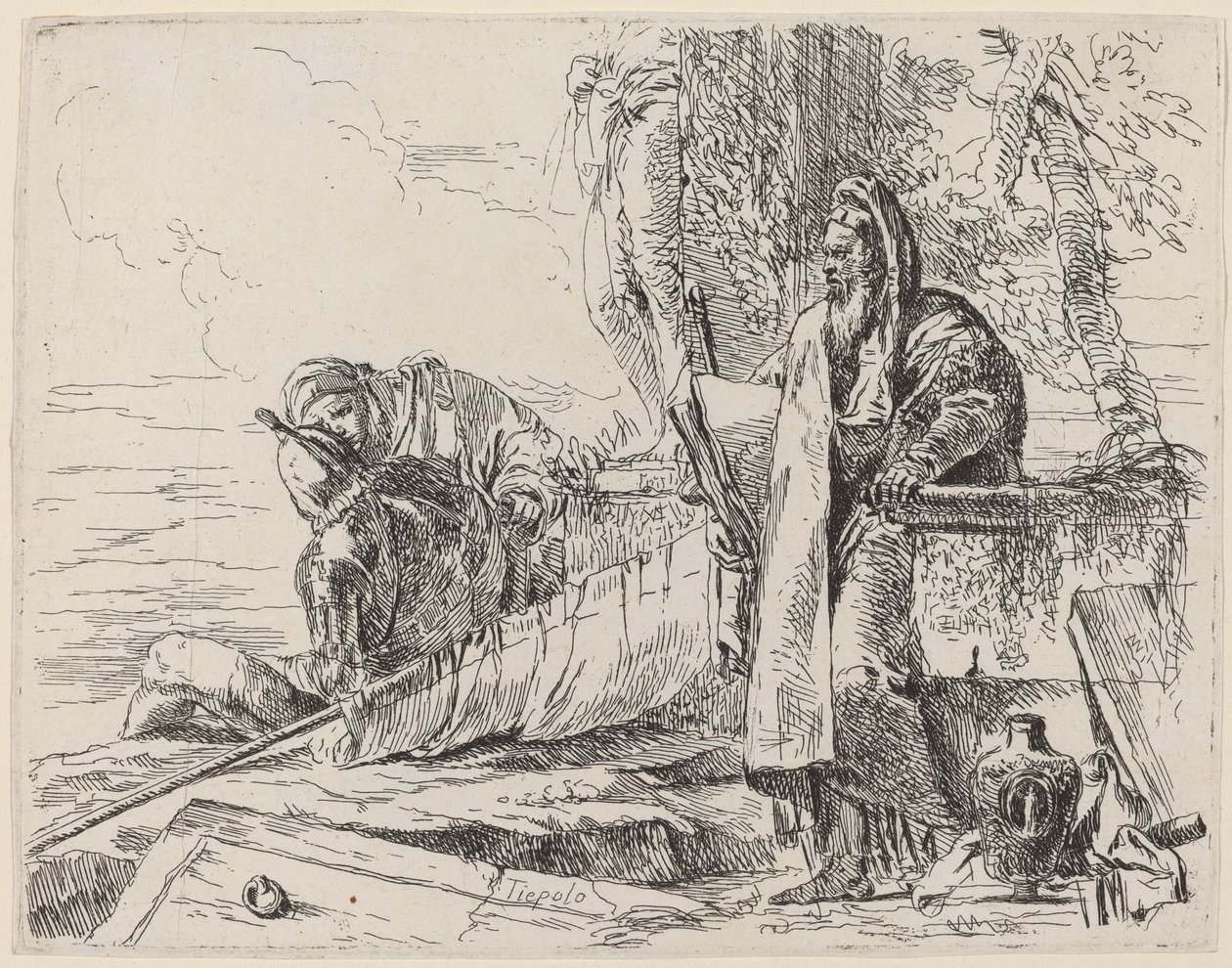Filósofo de Pie y Dos Otras Figuras de Giovanni Battista Tiepolo