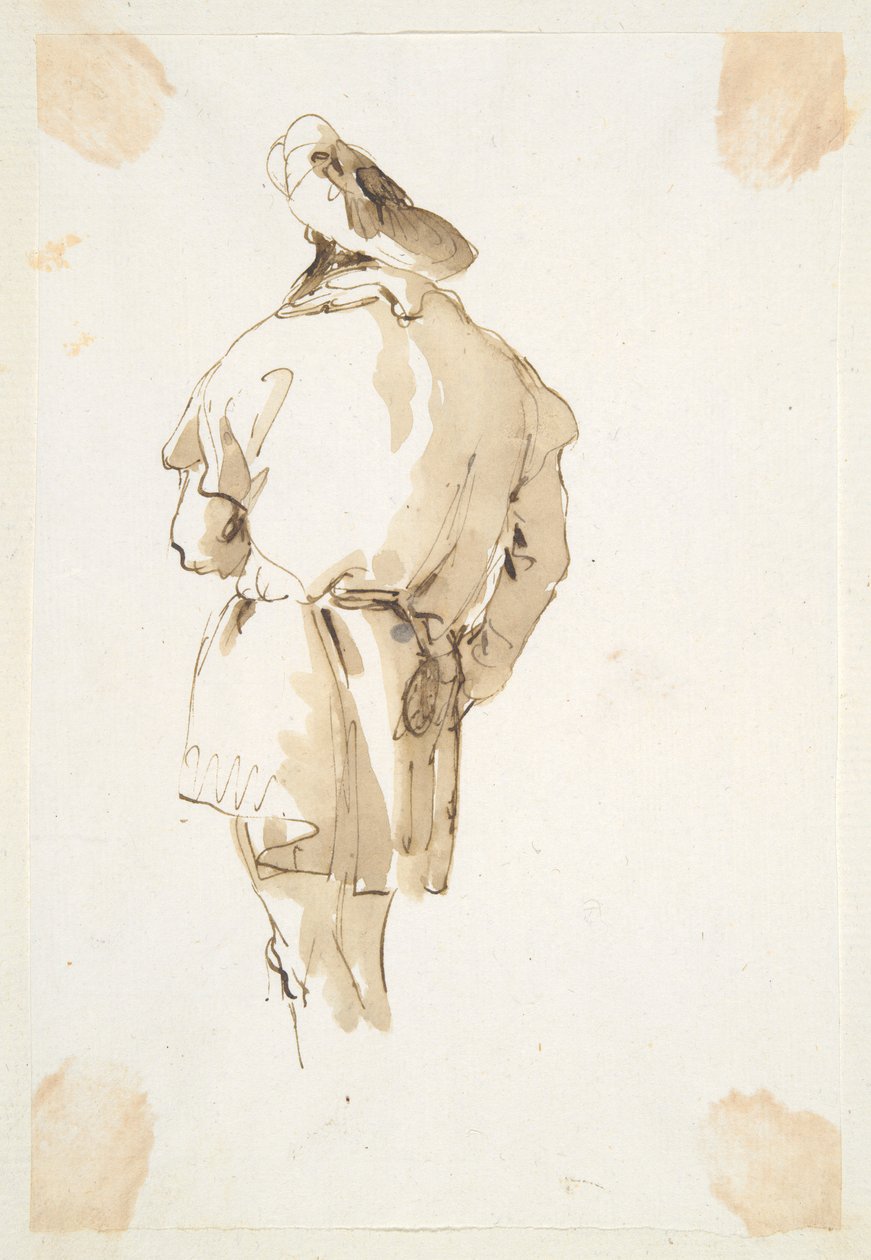 Figura masculina de pie vista desde atrás de Giovanni Battista Tiepolo
