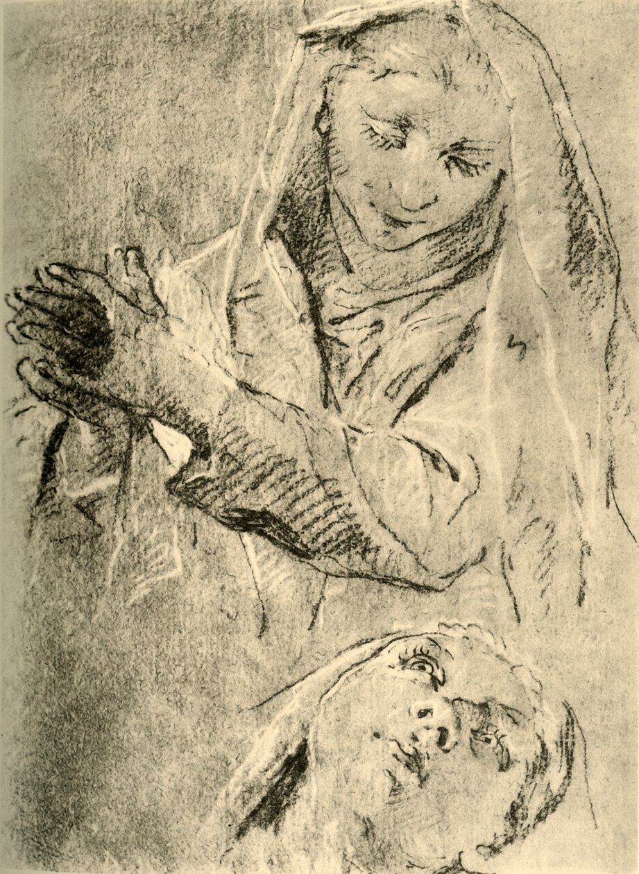 Estudios de una Madonna, mediados del siglo XVIII, 1928 de Giovanni Battista Tiepolo