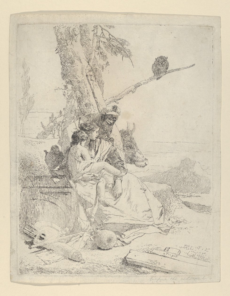 La familia del campesino oriental, de los Scherzi, ca. 1740 de Giovanni Battista Tiepolo