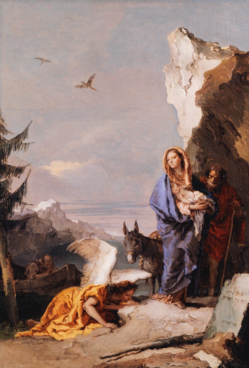 La Huida a Egipto, ca. 1767-70 de Giovanni Battista Tiepolo