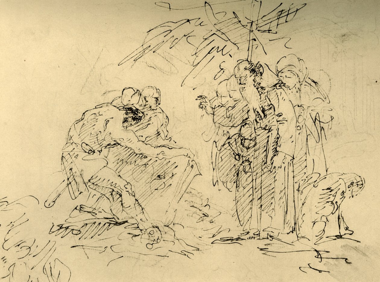 La apertura de una tumba, mediados del siglo XVIII, 1928 de Giovanni Battista Tiepolo