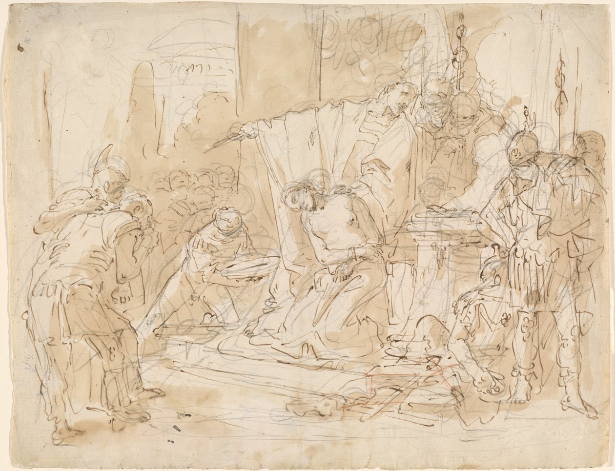 El Sacrificio de Ifigenia (recto) / Estudio de un Desnudo Masculino (verso) de Giovanni Battista Tiepolo