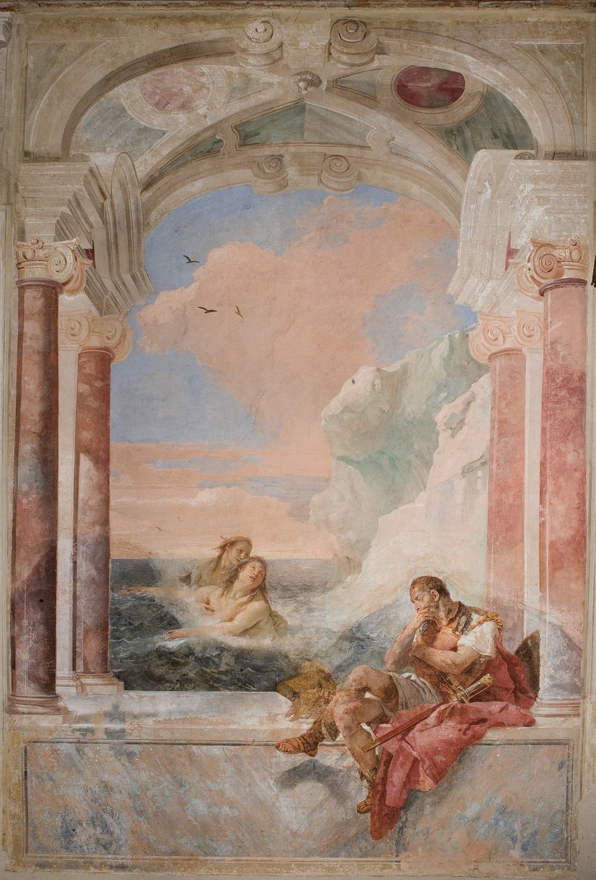 Tetis consolando a su hijo Aquiles, de la Sala de la Ilíada en la Palazzina, 1757 de Giovanni Battista Tiepolo