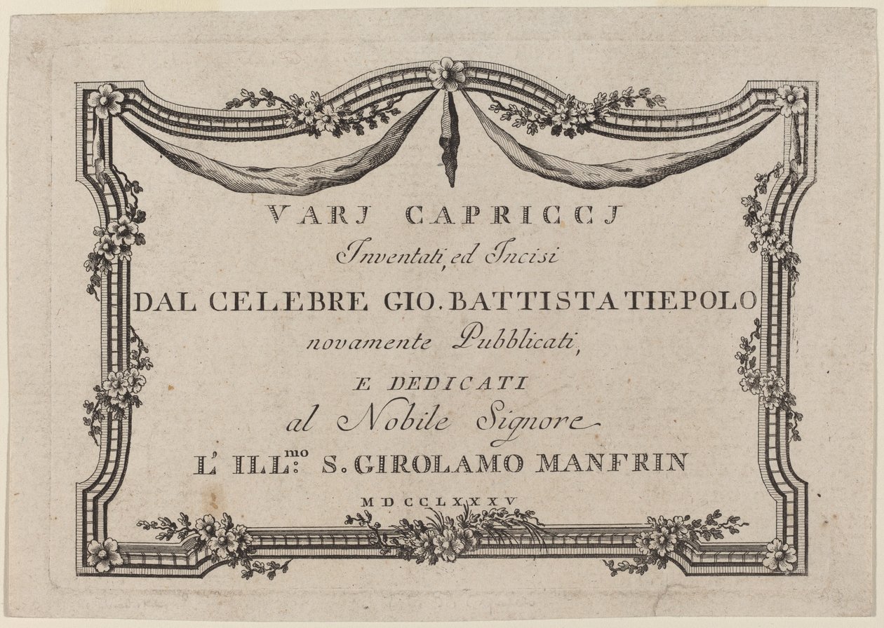 Página de título de Giovanni Battista Tiepolo
