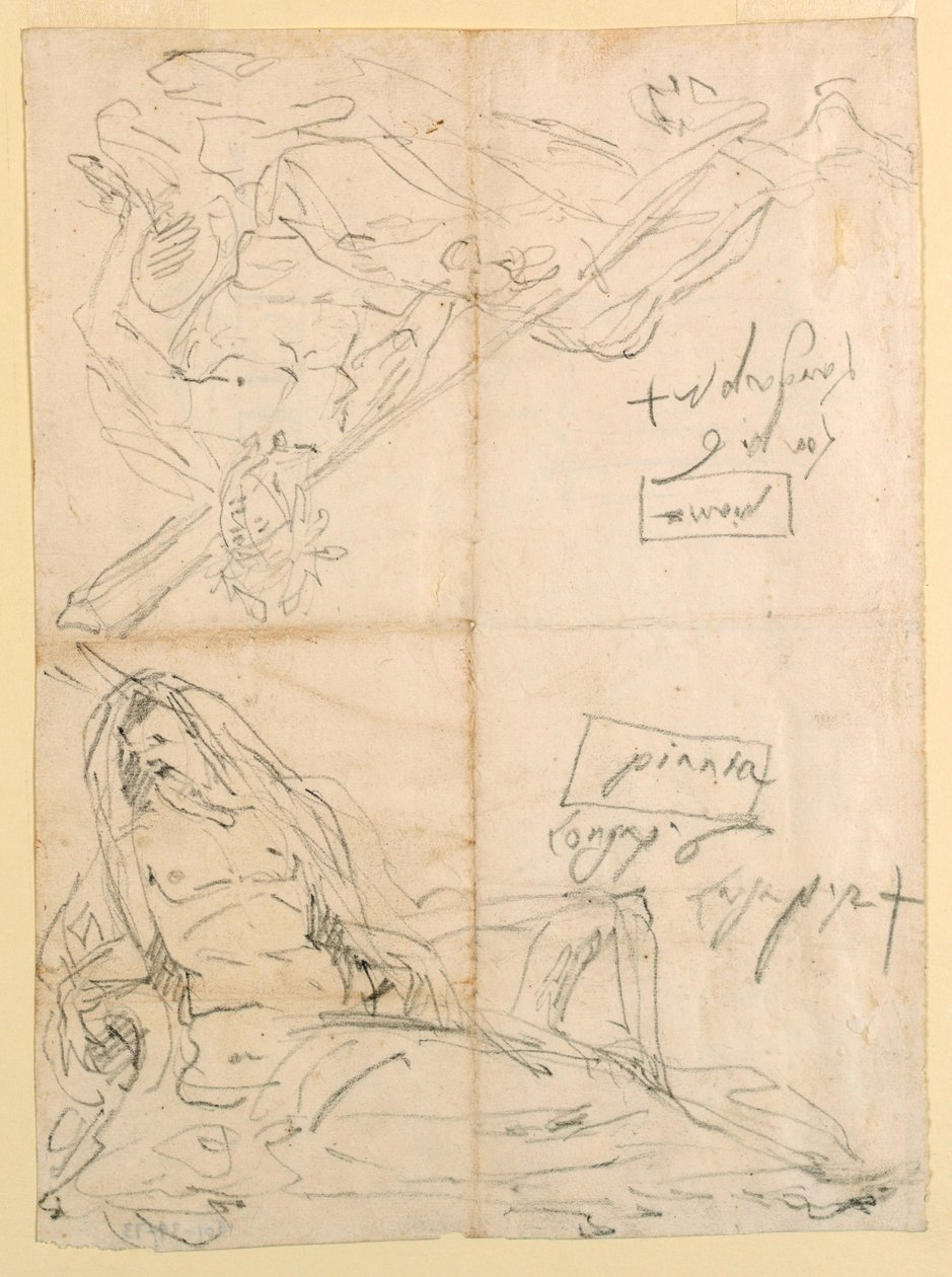 Dos bocetos de dioses del río de Giovanni Battista Tiepolo