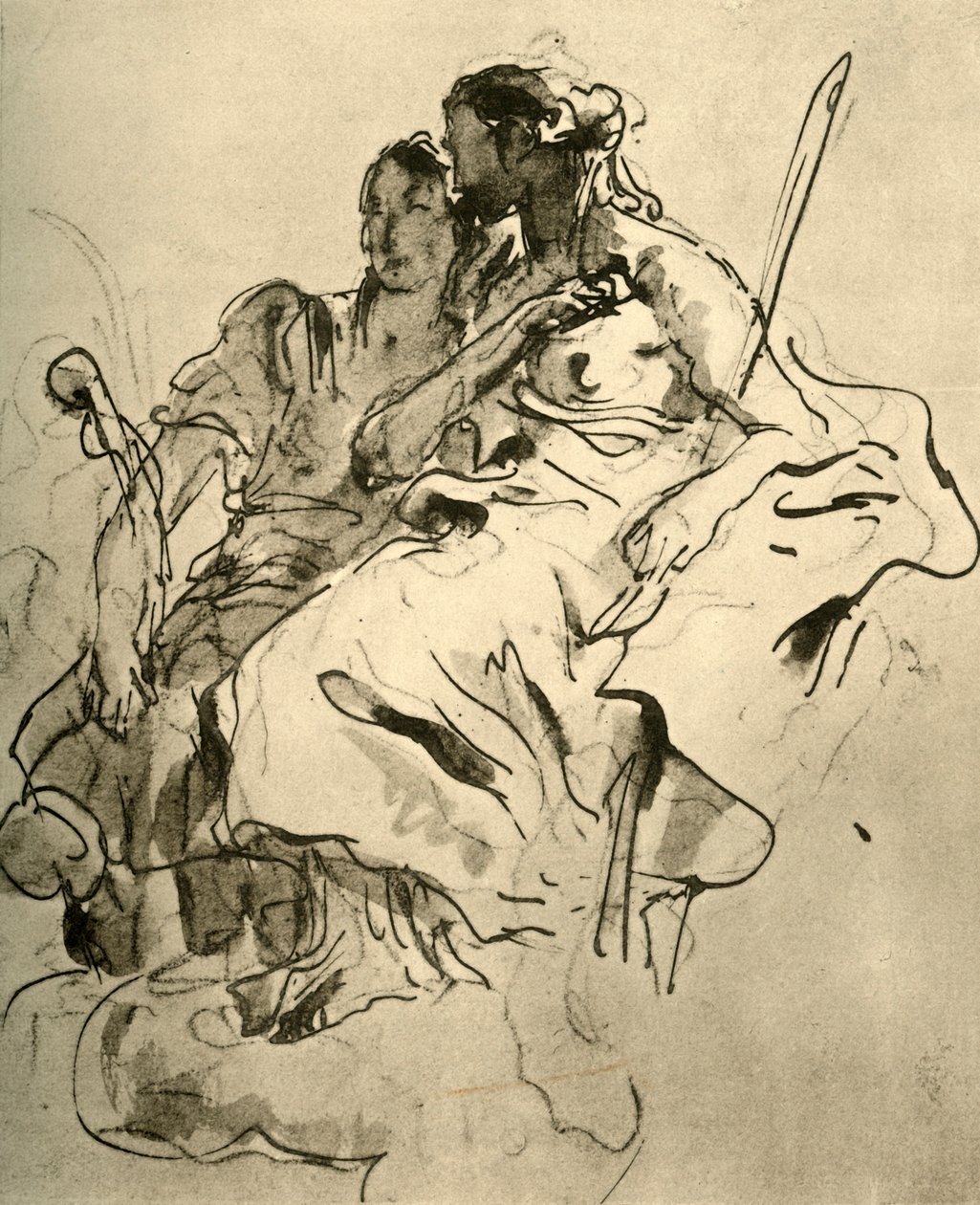 Dos mujeres jóvenes, mediados del siglo XVIII, 1928 de Giovanni Battista Tiepolo