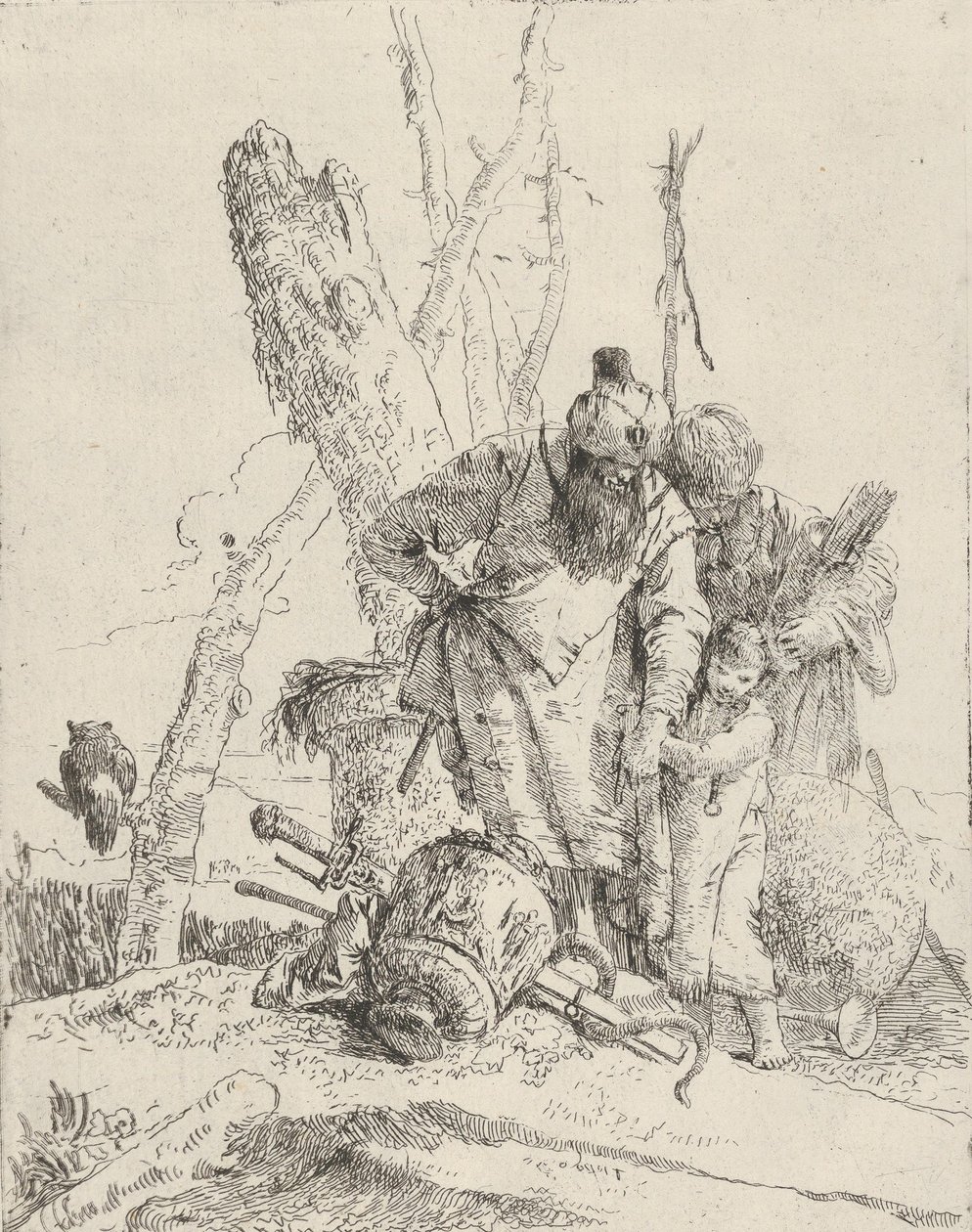 Dos astrólogos y un niño, del Scherzi de Giovanni Battista Tiepolo