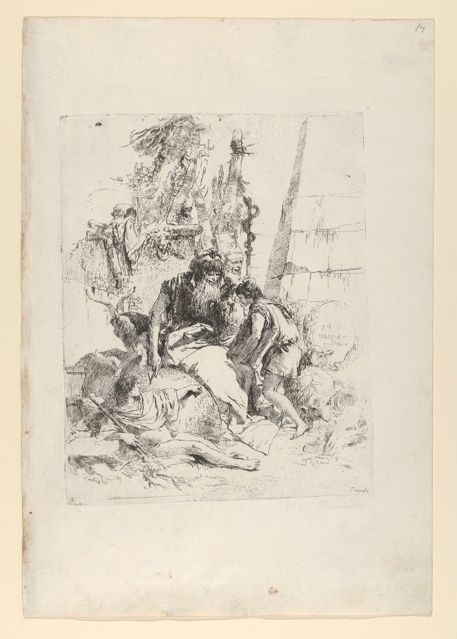 Dos magos y dos niños, del Scherzi, ca. 1743-50 de Giovanni Battista Tiepolo