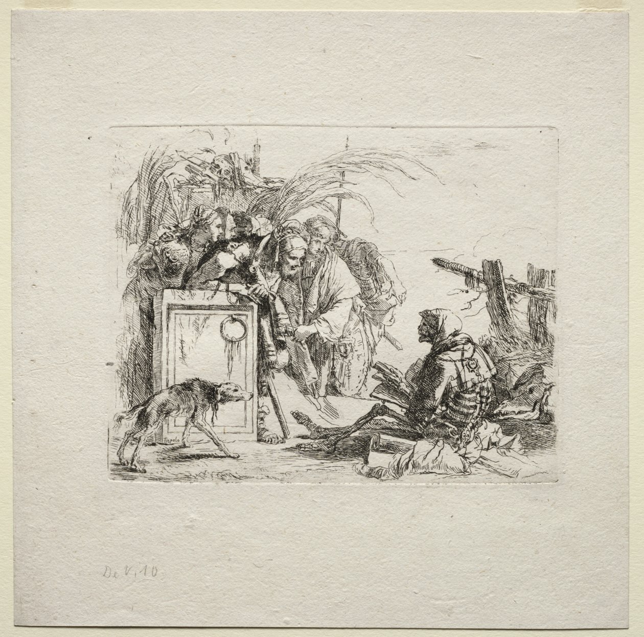 Varios caprichos: La muerte dando audiencia de Giovanni Battista Tiepolo
