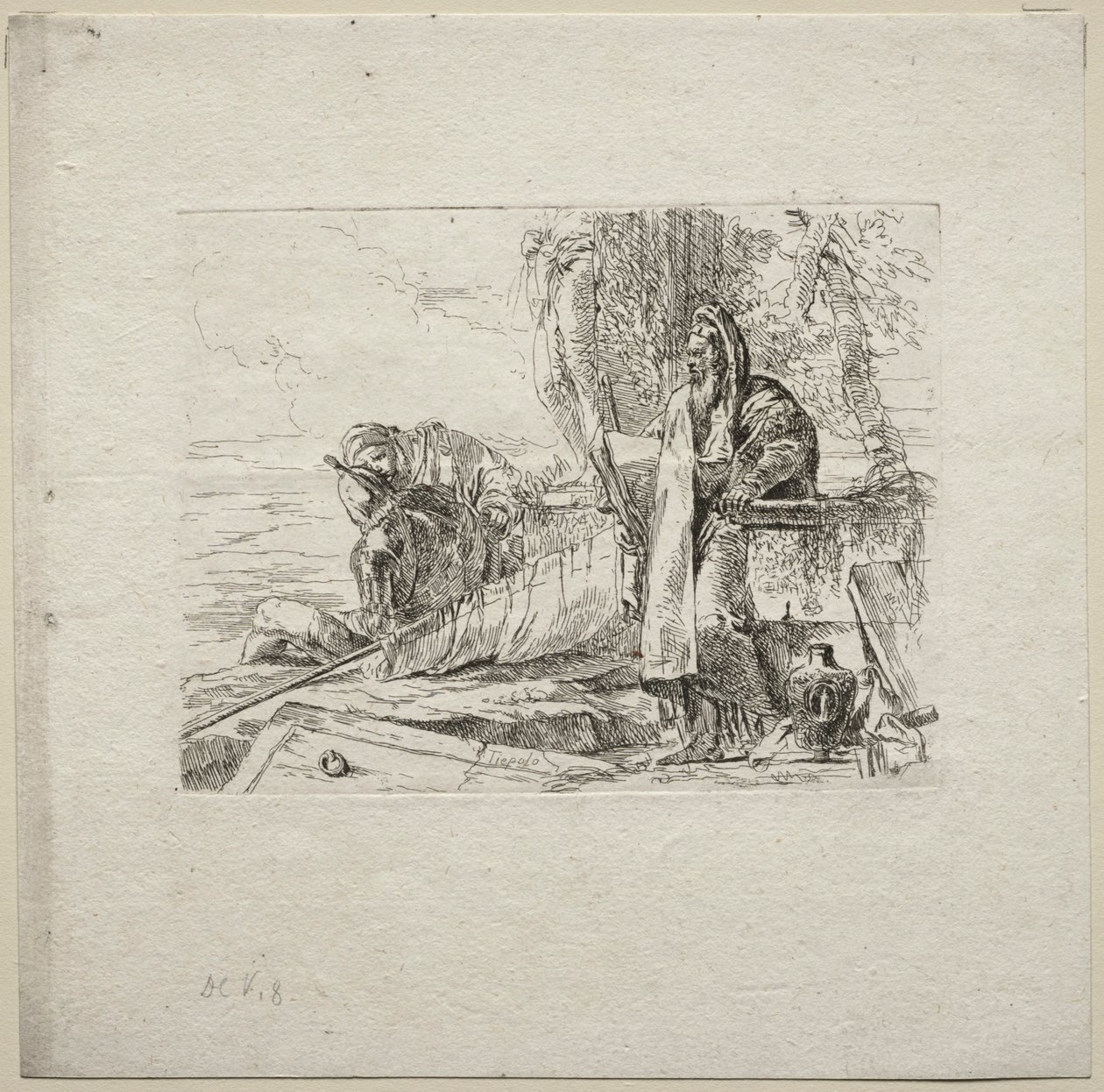 Varios caprichos: El filósofo de pie con libro, 1785 de Giovanni Battista Tiepolo