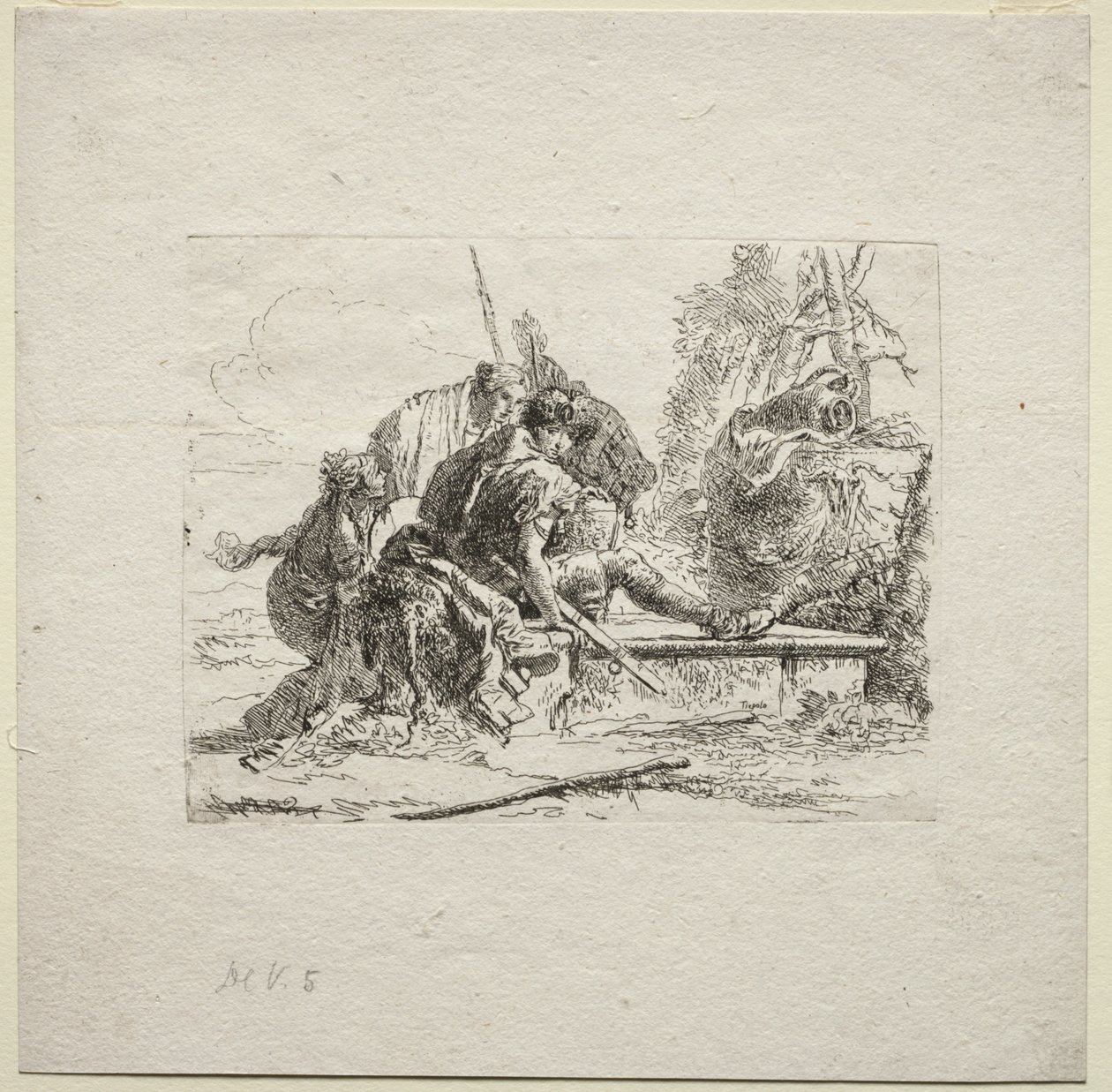 Caprichos varios: Los dos soldados y las dos mujeres de Giovanni Battista Tiepolo