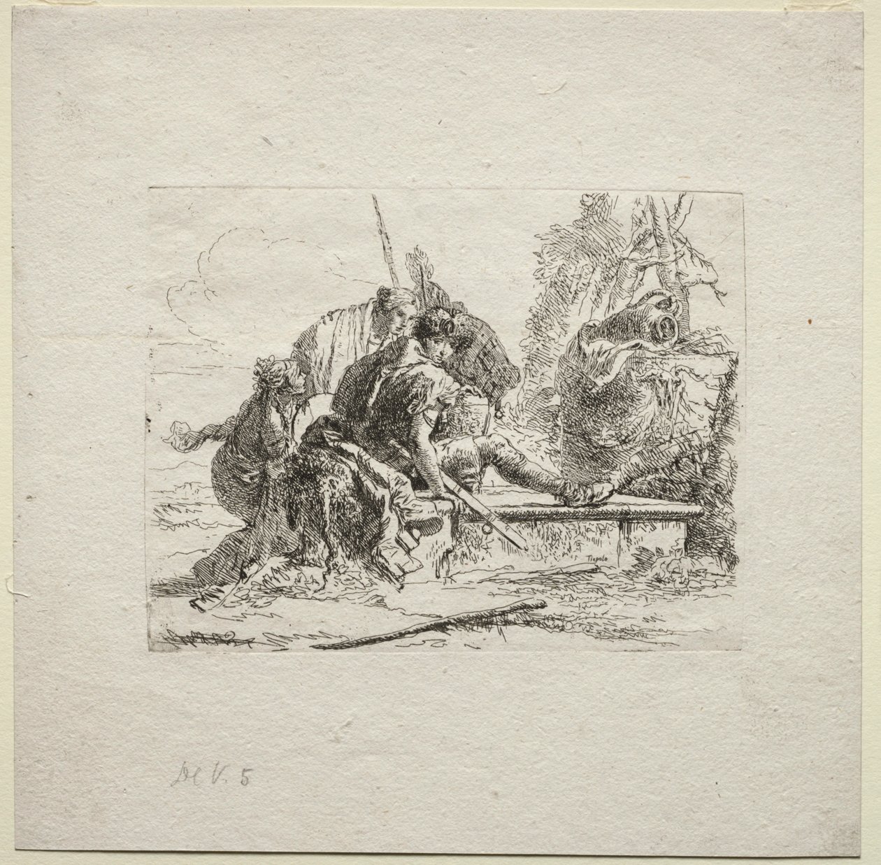 Varios Caprichos: Los Dos Soldados y las Dos Mujeres de Giovanni Battista Tiepolo